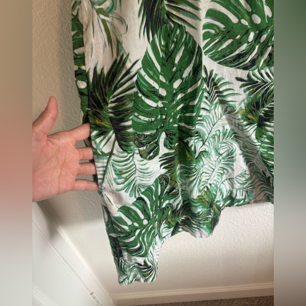 TAHARI 100% LINEN Sleeveless Tropical Shift Dress Size Small | coastal grandma - Picture 5 of 6